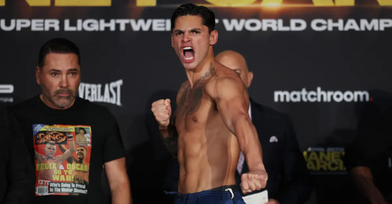 Ryan Garcia na konferencji prasowej przed walką w 2024 roku