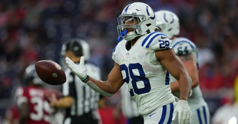 Jonathan Taylor under Colts-Texans-matchen den 5 december 2021.