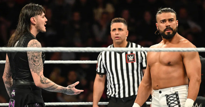 Dominik Mysterio et Andrade en 2024