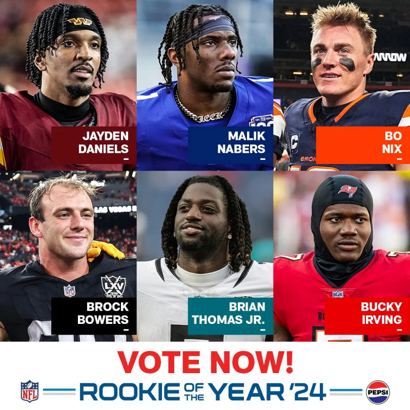 ששת המועמדים הסופיים לפרס רוקי השנה ב-NFL לשנת 2024.
