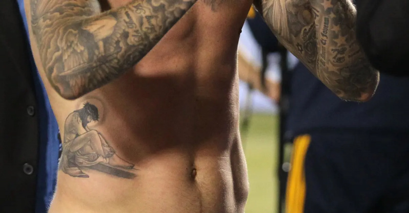   David Beckham's Jesus tattoo in 2012