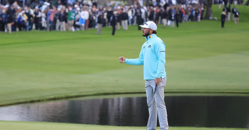 Max Homa sărbătorește în timpul Famers Insurance Open 2023