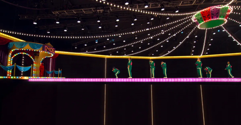 'Squid Game: The Challenge' players participating in a high-stakes game.
