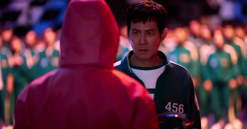Ein Produktionsfoto von Netflix's Squid Game series