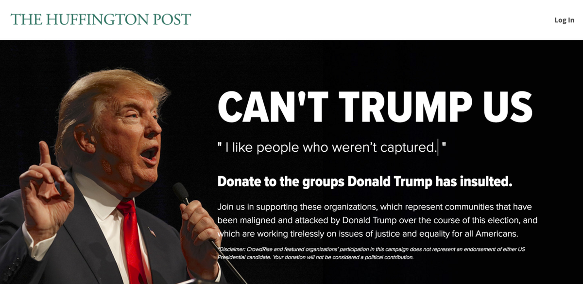 A Huffington Post pénzt gyűjt Trump által megsértett emberek csoportjai számára