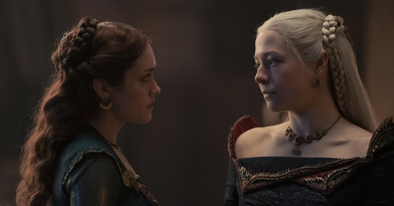 Olivia Cooke at Emma D'Arcy in 'House of the Dragon'