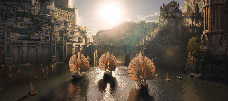 Skibe sejler ind'Lord of the Rings: The Rings of Power.'