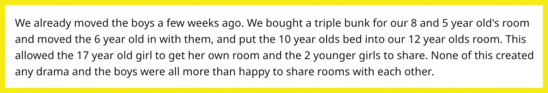 Redditor u/Electrical_Lab_8570 revelou que ela e o marido deram o filho's bedroom to their foster child.