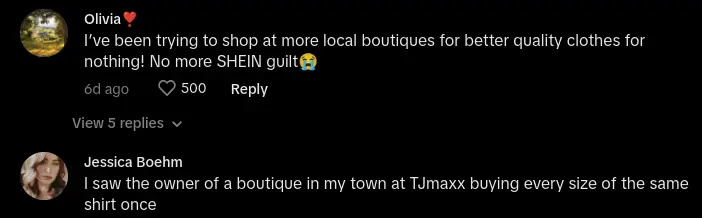 boutique vinde îmbrăcăminte shein după ce a tăiat etichetele - tiktok