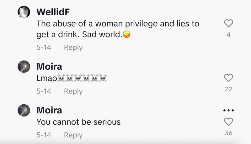 Secțiunea de comentarii a unui videoclip TikTok de @sashiiiibaby