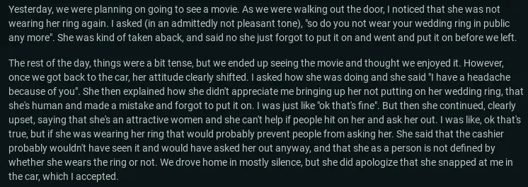 ภรรยาไม่ได้'t Wear Wedding Ring, Husband Calls Her Out - Reddit