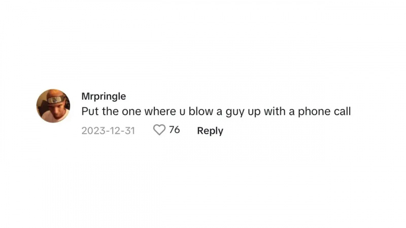 En kommentar fra Gaven's video that reads "Put the one where you blow up a guy with a phone call"