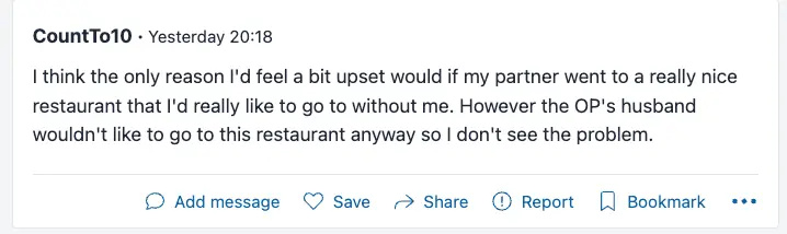 mumsnet aibu komentár žena ide na večeru s rozvedeným mužským priateľom