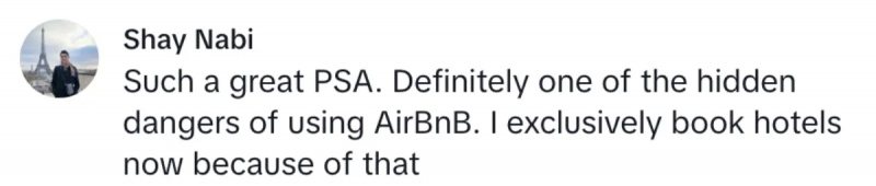 הערה של TikTok על אישה הונאות מארח airbnb