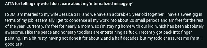 Táta nemá rád, když se mu říká manžel, manželka obviňuje Misogyny