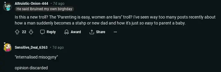 Táta nemá rád, když se mu říká manžel, manželka obviňuje Misogyny