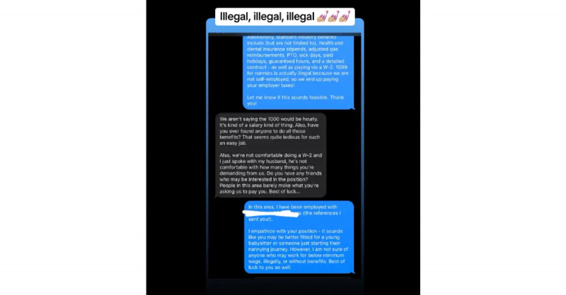I messaggi 'umilianti' della tata da parte di un cliente scortese diventano virali su TikTok
