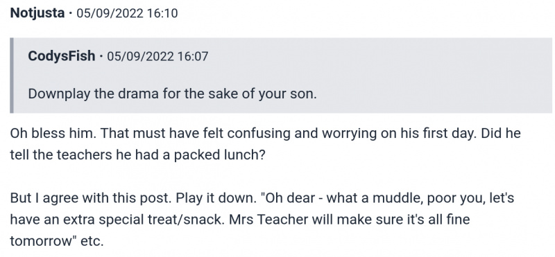 mutter sohn hungert am ersten schultag