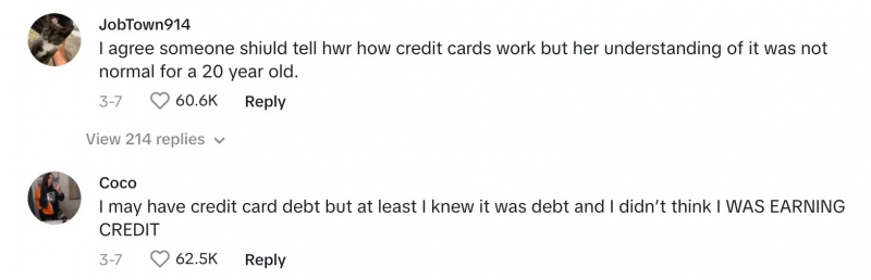 tiktok 20 gadus vecs nav't know difference between credit debt and credit limit