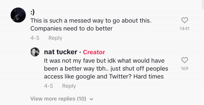 Komentar pencipta TikTok di @nat__tucker's layoff anxiety TikTok video