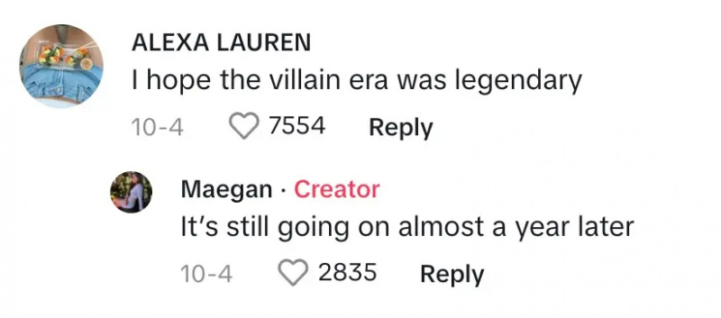 Một người bình luận nói,"I hope the villain era was legendary."