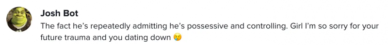Um TikToker comentando sobre a postagem de casais com bandeira vermelha