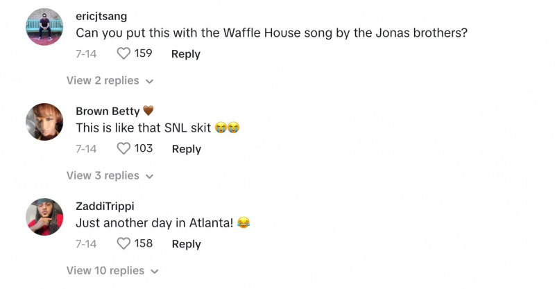 bình luận tiktok truy đuổi máy kéo nhà waffle
