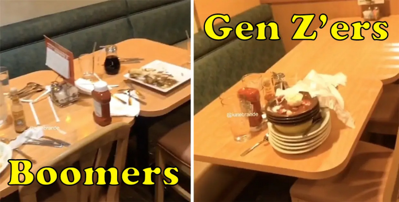 Serverul arată cum boomerii împotriva generației Z lasă mesele la restaurante, provoacă dezbateri