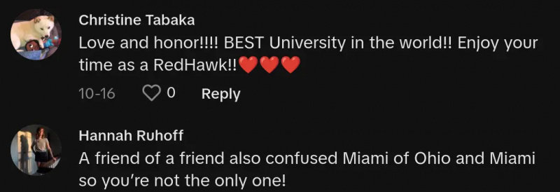 Internationell student ansöker till Miami University, chockad över att upptäcka att det inte finns i Florida