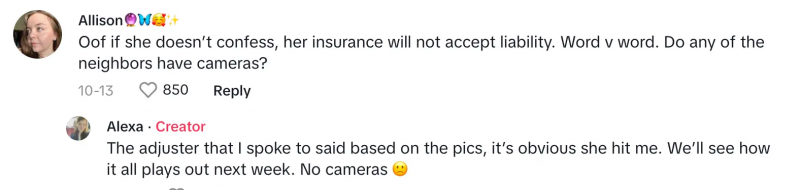 En kommentator som sier at hvis naboen gjør det't confess, her insurance won't accept liability
