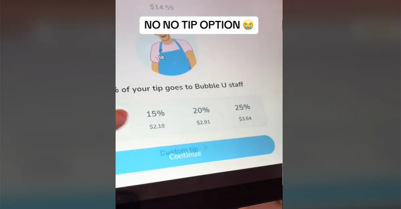 Ingen"No Tip" option at kiosk TikTok